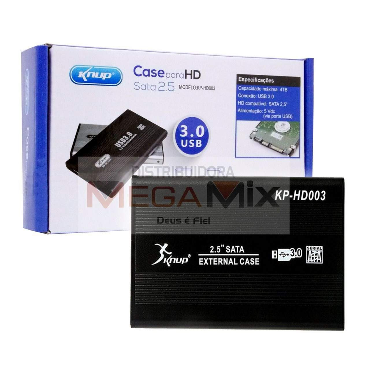 Case para HD Sata 2.5'' USB 3.0 Externo KP-HD003 - Knup