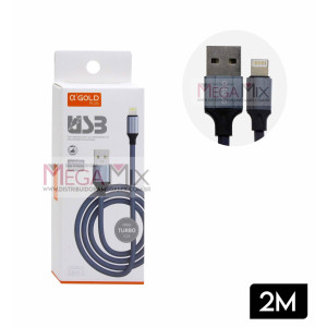 Cabo de Dados USB + Iphone 5.0A 2M CB05-2 - A'Gold