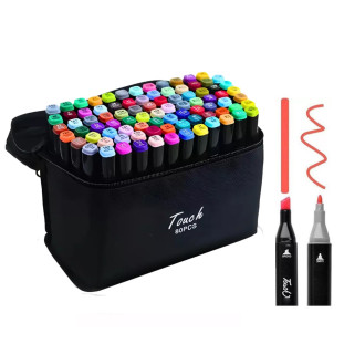Kit de Canetas Permanente Ponta Dupla 80 Cores LT-B080