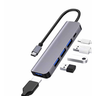 Cabo Conversor 5 em 1 Tipo C para 4 USB 3.0 + Tipo C KA-1521 - Kapbom