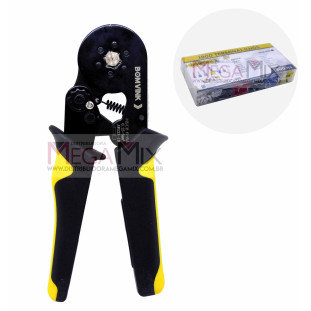 Alicate de Crimpar Terminais Tubulares + 1900 Ilhós BOM-3706 - Bomvink