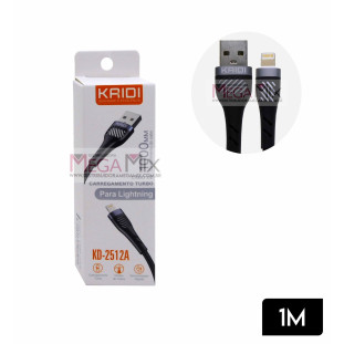 Cabo de Dados USB + Iphone 1M 2.4A KD-2512A - Kaidi