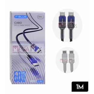 Cabo de Dados Tipo C + Tipo C 60W 1M LE-883 - It Blue