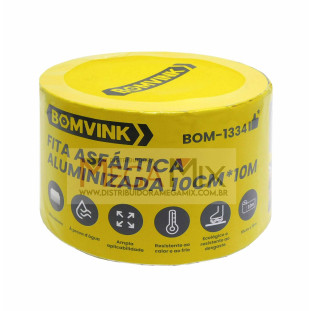 Fita Asfáltica Aluminizada 10M BOM-1334 - Bomvink