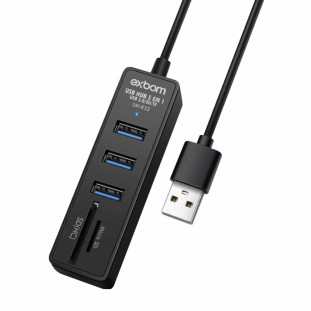 Hub USB 3.0 3 Portas + Leitor de Cartão UH-R32 - Exbom