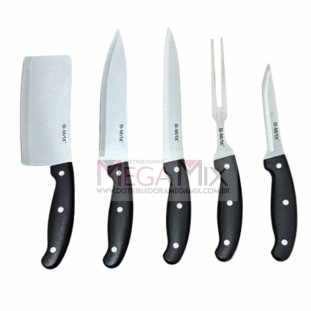 Jogo de Facas Inox 5 Peças BM-F1100 - B-Max 