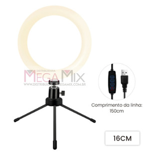 Iluminador Ring Light 6'' com Mini Tripé OIH-4901 - Oásis
