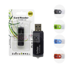 Leitor de Cartão USB 2.0 480Mbps  KA-1107