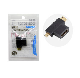 Conector HDMI Fêmea para MINI e MICRO HDMI LE-5536 - It-blue