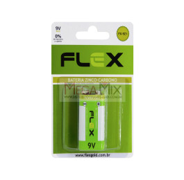 Bateria 9V Zinco-Carbono FX-9Z1 - Flex