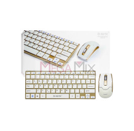  Kit Mini Teclado e Mouse Sem Fio 2.4G Ultra Slim BM-3910 