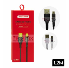 Cabo de Dados USB + Micro USB (V8) 1.2M TC-212M - Tomate