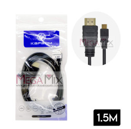 Cabo HDMI + V8 1.5M KAP-HV054 - Kapbom