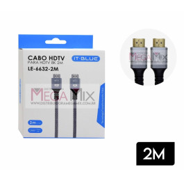 Cabo HDMI + HDMI 8K 2M LE-6632-2M - It-Blue