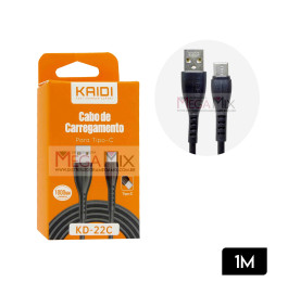 Cabo de Dados USB + Tipo C 1M KD-22C - Kaidi