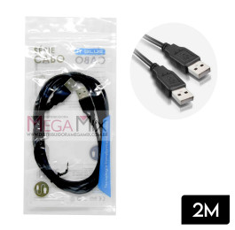Cabo USB (M) +USB (M) 2M LE-878 - It-Blue