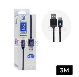 Cabo USB + Type C para PS5 2.0 c/Led 3M UN-003 - Unicorn