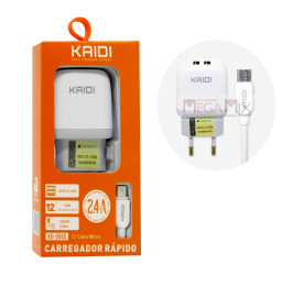 Carregador de Celular - Micro USB (V8) USB 2.4A  KD-556S - Kaidi