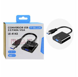 Cabo Conversor USB 2.0 para VGA LE-4143 - It-Blue