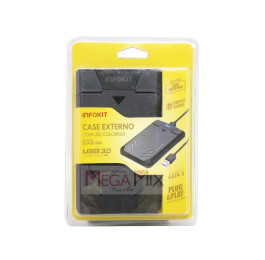 Case Externo para SSD E HDD 2,5'' Sata USB 3.0 ECASE-340 - Infokit