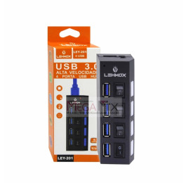 Hub USB 3.0 4 Portas USB 480Mbps LEY-201 - Lehmox