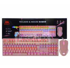 Kit Teclado e Mouse Gamer Mecânico USB RGB KP-TE111 - Knup