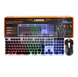 Kit Teclado e Mouse Gamer USB RGB LEY-2075 - Lehmox