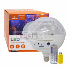 Lâmpada Giratória LED RGB Bluetooth LEY-2155 - Lehmox