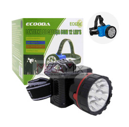 Lanterna Recarregável de Cabeça 12 LEDs EC6236 - Ecooda