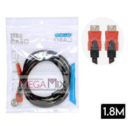 Cabo HDMI + HDMI com Malha 1.8M LE-6612 - Lelong 