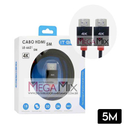 Cabo HDMI + HDMI 4K 5m LE-6621 - It-Blue