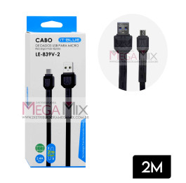 Cabo de Dados USB + Micro USB (V8) 2M 2.4A LE-839V-2 - It-Blue