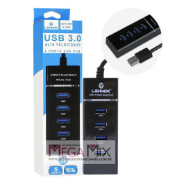 Hub USB 3.0 4 Portas USB 480Mbps LEY-200 - Lehmox 