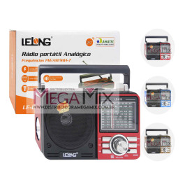 Rádio Portátil Recarregável  AM/FM/SD/USB LE-610 - Lelong