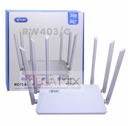 Roteador Wireless Dual Band 5Ghz/2.4Ghz 300Mbps com 6 Antenas KP-RW403/G - Knup