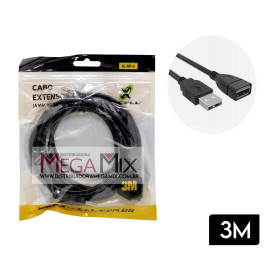 Cabo Extensor USB 2.0 M/F 3M XC-M/F-A - Xcell