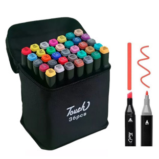 Kit de Canetas Permanente Ponta Dupla 36 Cores LT-B036