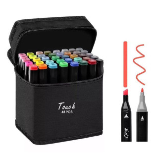 Kit de Canetas Permanente Ponta Dupla 48 Cores LT-B048