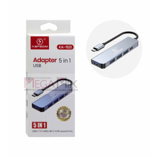 Cabo Conversor 5 em 1 Tipo C para 4 USB 3.0 + Tipo C KA-1521 - Kapbom