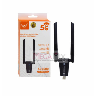 Adaptador Wireless com 2 Antenas USB 3.0  AC2600 2600Mbps AL-UAC32AB - Altomex