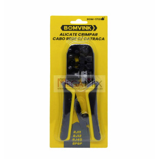 Alicate de Crimpar com Catraca para RJ11 RJ12 RJ45-8P6P BOM-1713 - Bomvink
