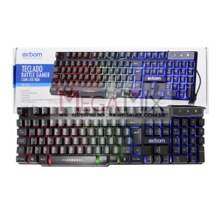 Teclado Gamer USB RGB BK-151C - Exbom