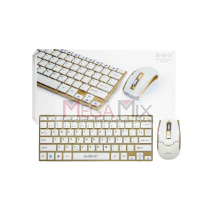  Kit Mini Teclado e Mouse Sem Fio 2.4G Ultra Slim BM-3910 