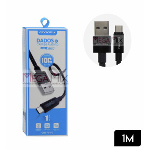Cabo de Dados USB + Tipo C com Visor 100W 1M CB5708-C - Ecooda