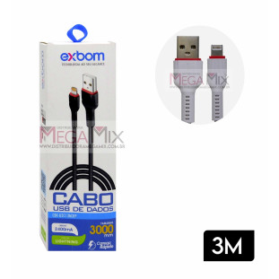 Cabo de Dados USB + Iphone 3M CBX-U2C13M3IP - Exbom