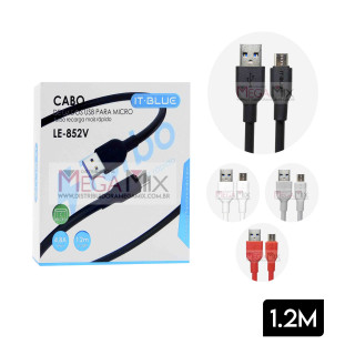 Cabo de Dados USB + Micro USB (V8) 1.2M LE-852V - It-Blue