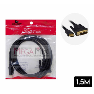 Cabo DVI + HDMI 1.5M D-DVH01 - Grasep