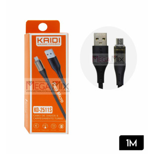 Cabo de dados USB + Micro USB (V8) 1M KD-2511S - Kaidi