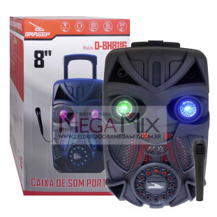 Caixa de Som Bluetooth com Microfone 40W D-BH8116 - Grasep