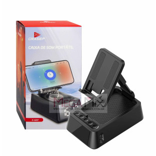 Caixa de Som Bluetooth com Suporte e Relógio 8W RMS D-G207 - Grasep 